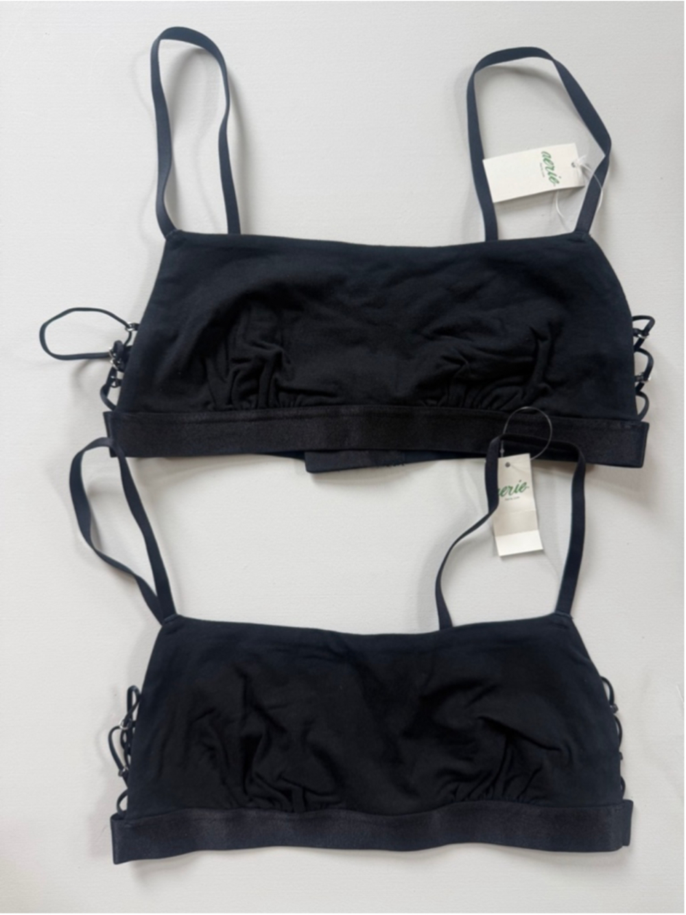 Lot of 2 Aerie Cotton Bralettes in Black Size S